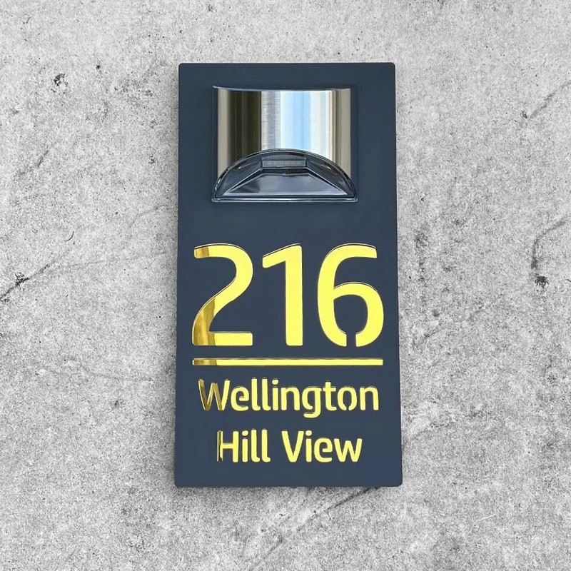 Personalized House Sign Solar LED Light Address Sign Street Name Door Plates
