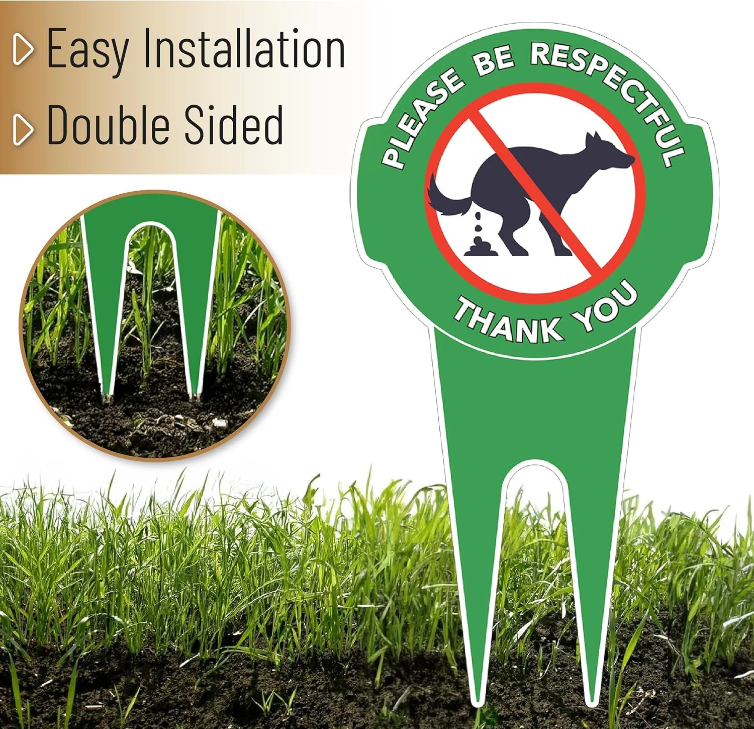 Mr. Pen- No Dog Poop Signs for Yard, 14.5″ x 8″, Aluminum, Dog Poop Signs for La