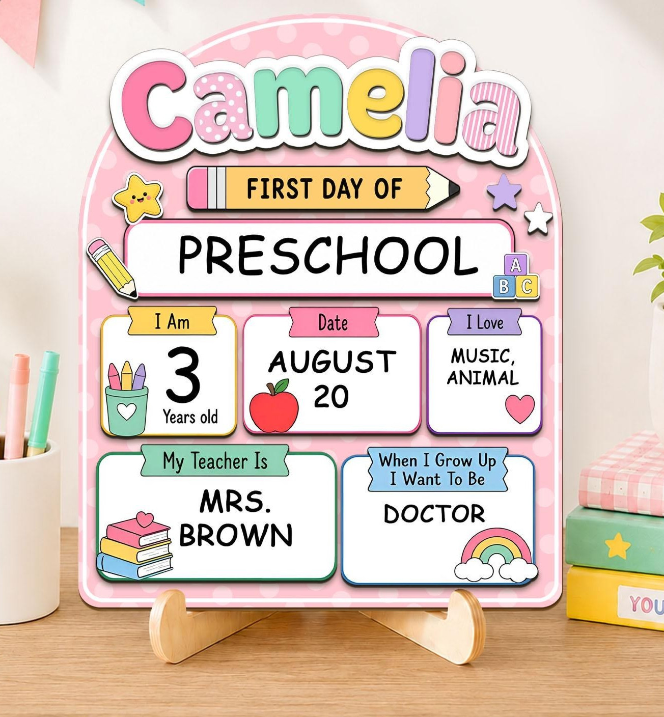 Custom First & Last Day School Sign, Reusable Dry Erase Milestone Board