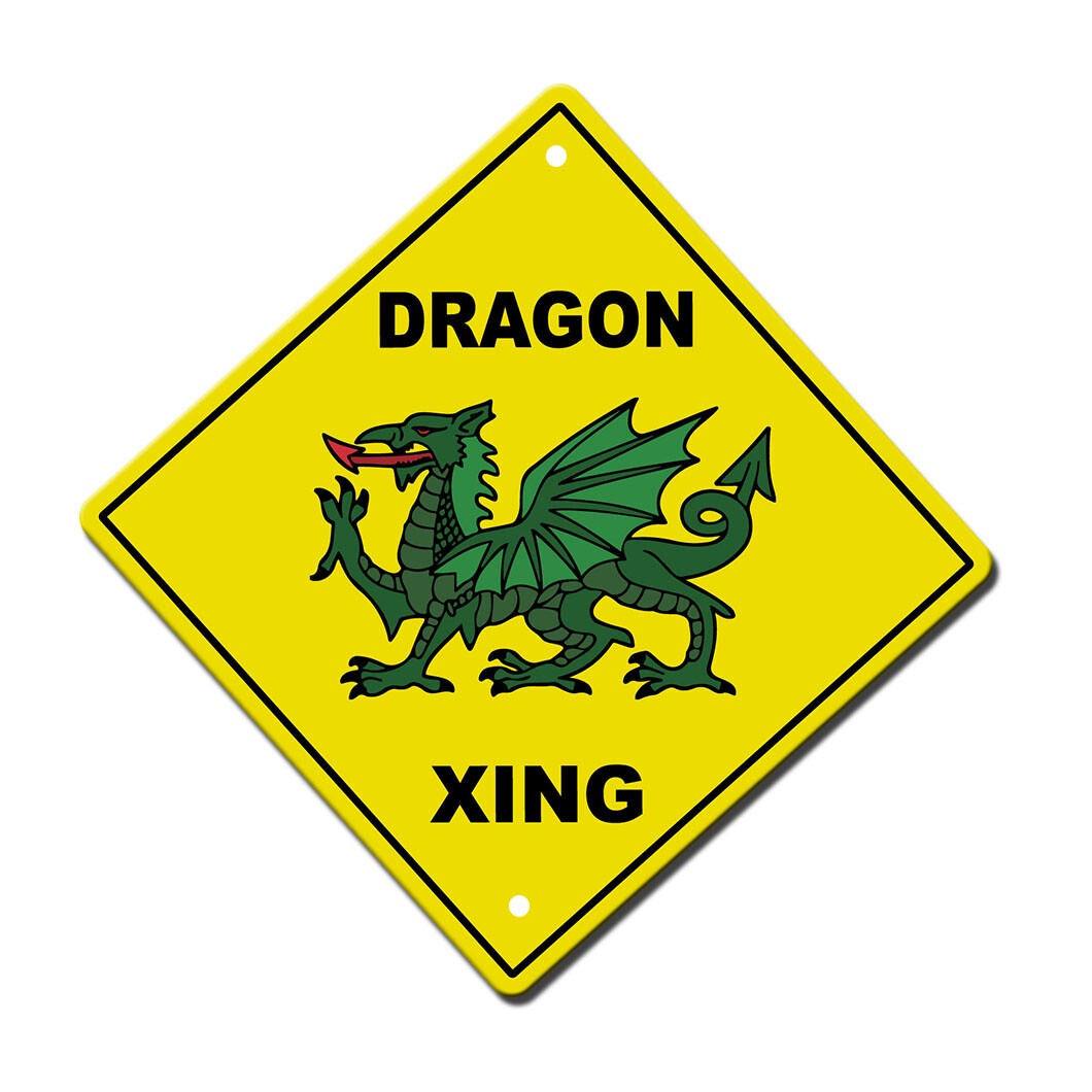 Aluminum Crossing Sign Dragon Cross Xing Imaginary Animal Diamond Street Signal