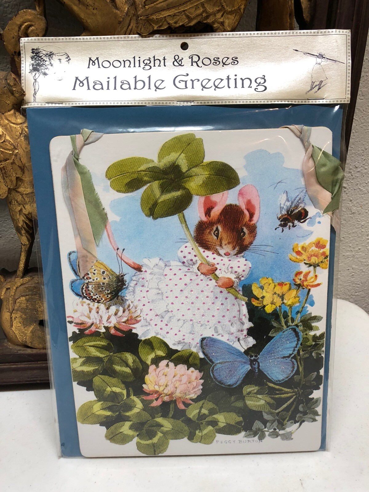 MOONLIGHT & ROSES Mother Wooden Hanging Board Martha Peters 10 3/4″ X 8 1/4″ B
