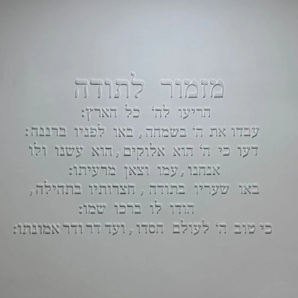 Hebrew Prayer Plaque of Thanksgiving Jewish Blessing Scripture Wall Hymn Decor