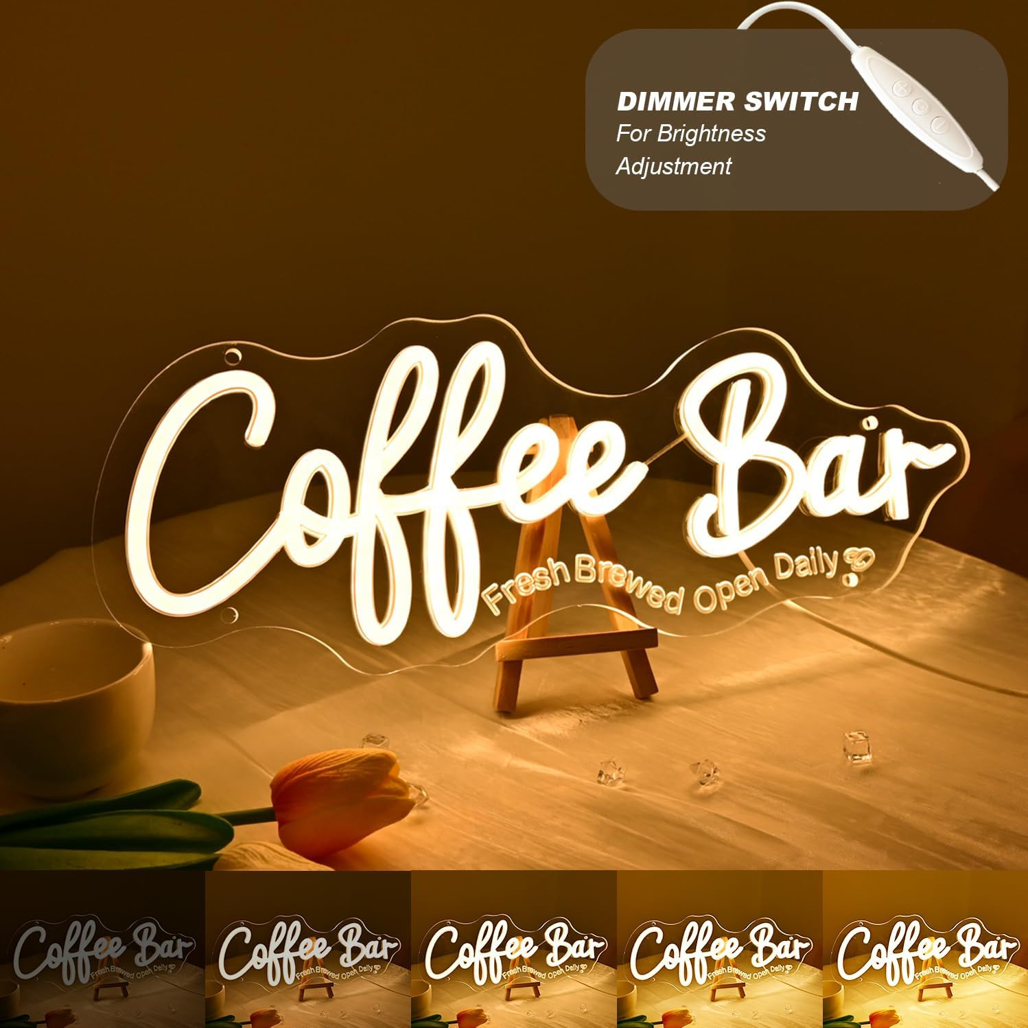 Coffee Bar Neon Sign for Home Coffee Station Kitchen Wall Decor LED