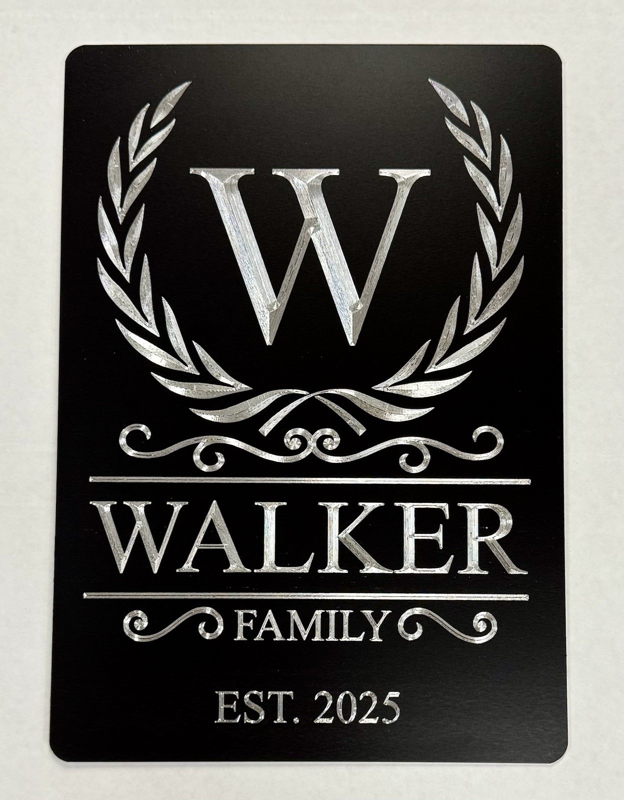 Engraved Personalized Family Name Custom House Home Crest Welcome Sign 10×7