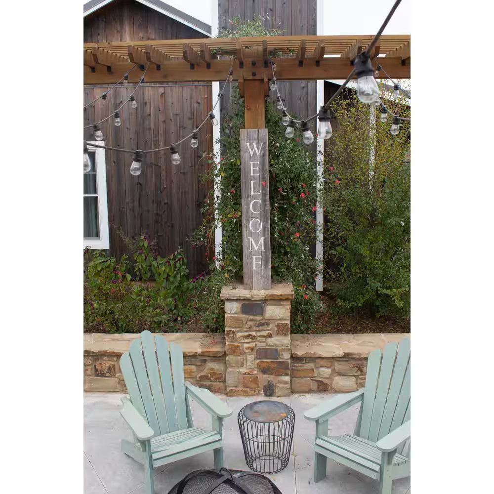 60 In. Weathered Gray Vertical Front Porch Rustic Farmhouse Welcome Sign