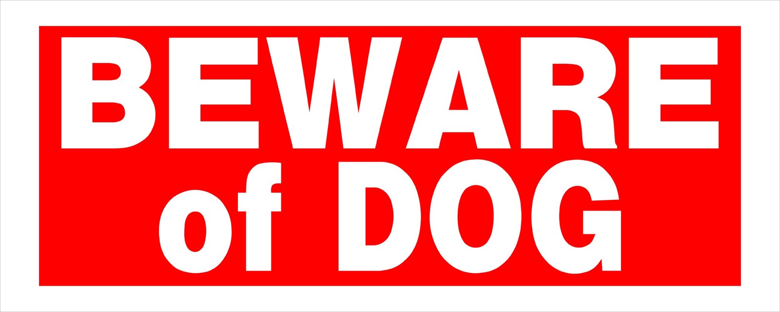 841794 Beware of Dog Sign, Red and White Plastic, 6×15 Inches 1-Sign