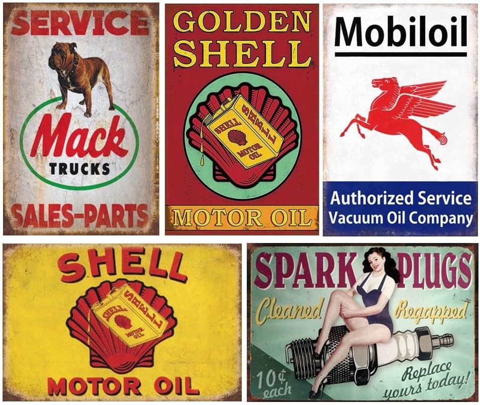 Vintage Gas Oil Tin Signs Collection