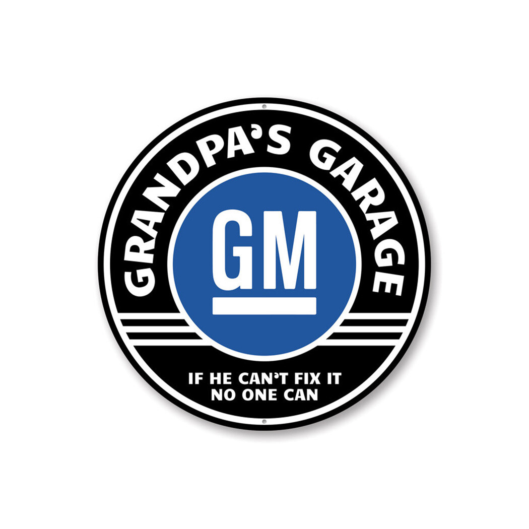 Grandpa’s Garage GM Car Sign, Garage Aluminum Sign
