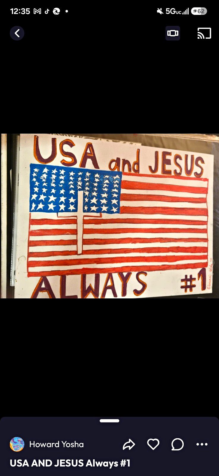 USA and Jesus Always #1 American Flag Decorative Paper Sign, Horizontal