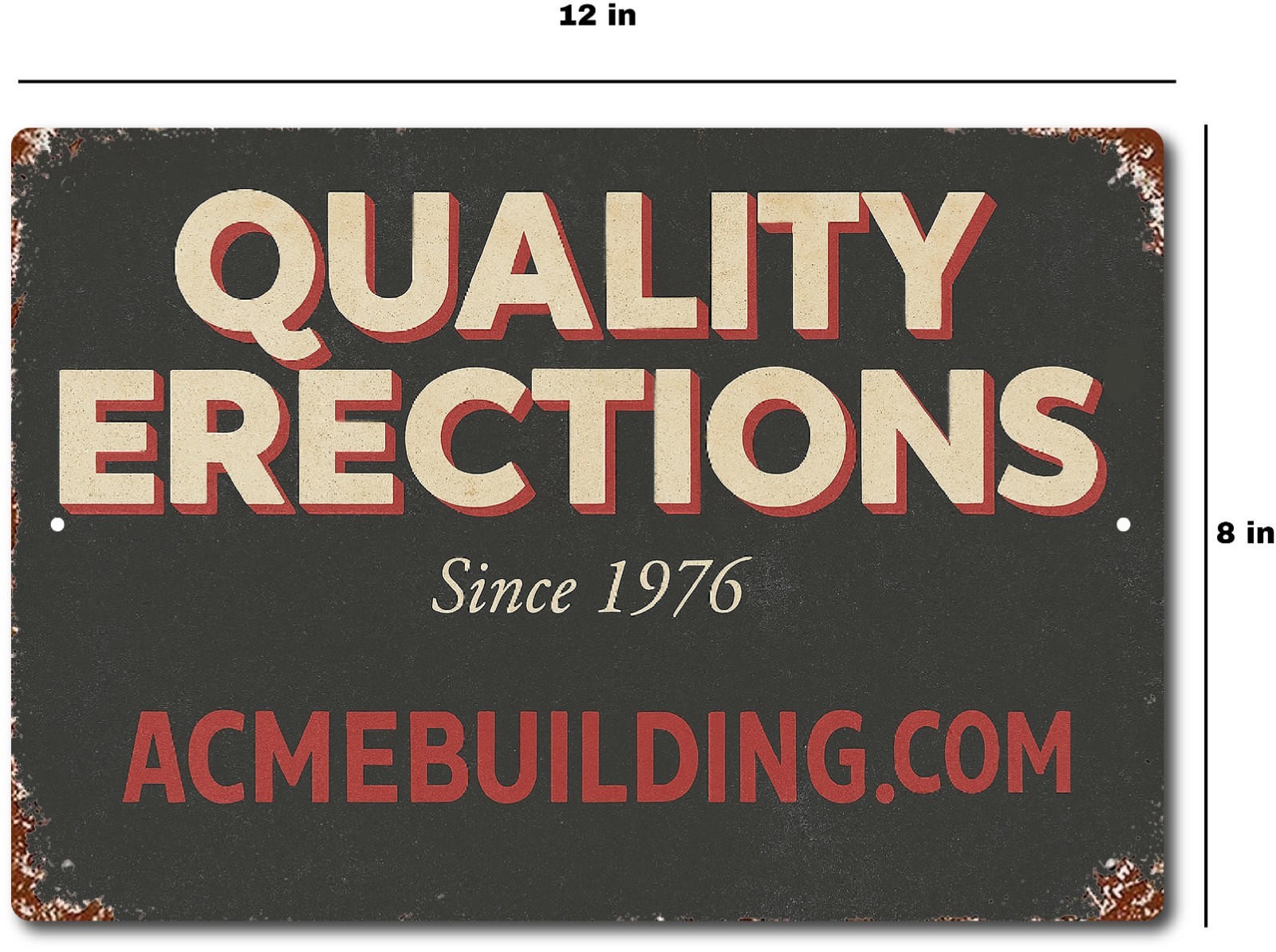 Erections Sign Aluminum Vintage 12×8 Rectangle Man Cave Decor Glossy