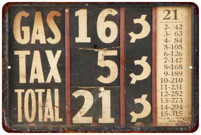 Gas Prices Sign Vintage Look Chic Distressed Petroliana Oil Gas Car 108120020107