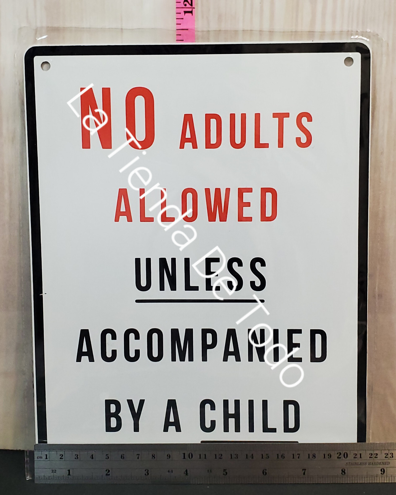 HEAVY DUTY KIDS BEDROOM PLAYHOUSE DOOR SIGN PLAQUE REVERSIBLE NO ADULTS ALLOWED”