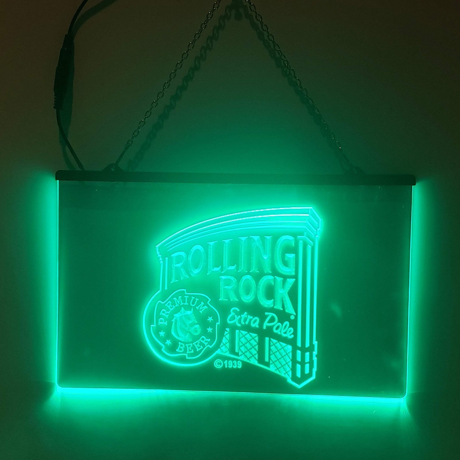 Rolling Rock LED Sign Beer Bar Man Cave Garage Wall Decor