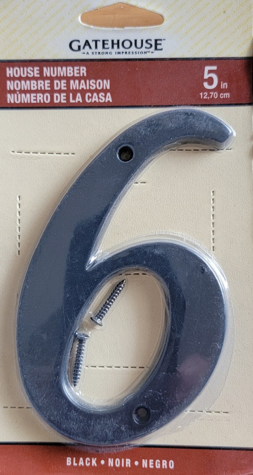 Gatehouse Black Powder Coated Zinc 5″ House Italic Numbers Choice – Flush Mount