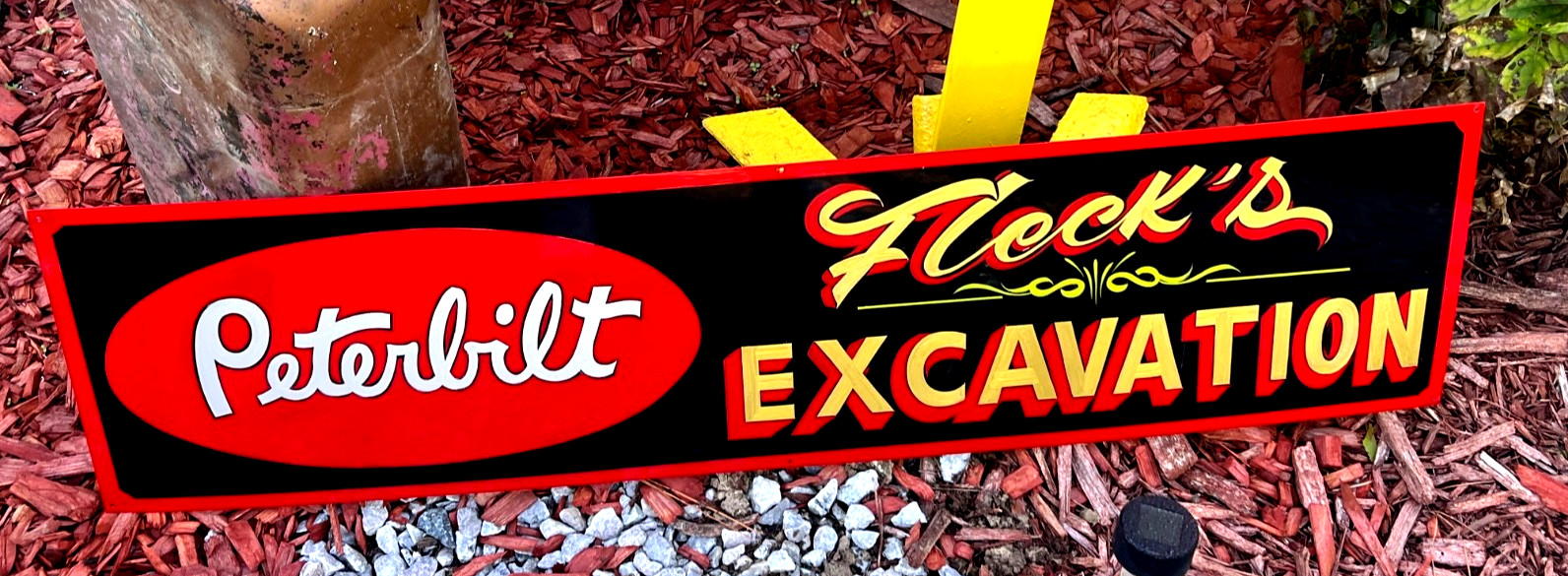 LG 40″ CUSTOM ORDER A HAND PAINTED PETERBILT BUSINESS Excavation Name Truck Sign
