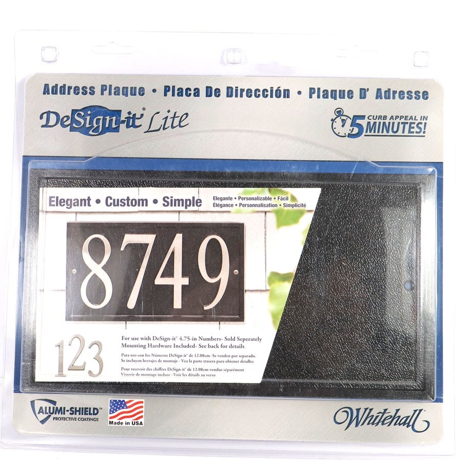 Design-It Lite Whitehall, Bronze, Aluminum, Address Plaque 11.25″ x 7.25″ x .30″