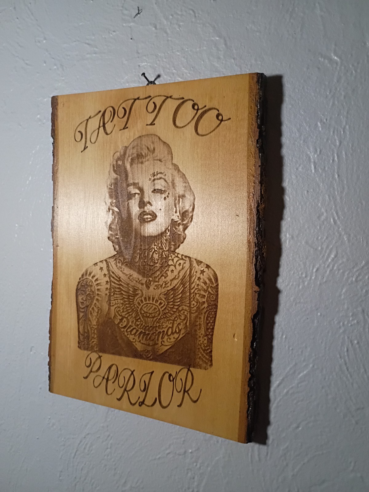 Tatted Up Marilyn Monroe Tattoo Parlor Wall Sign