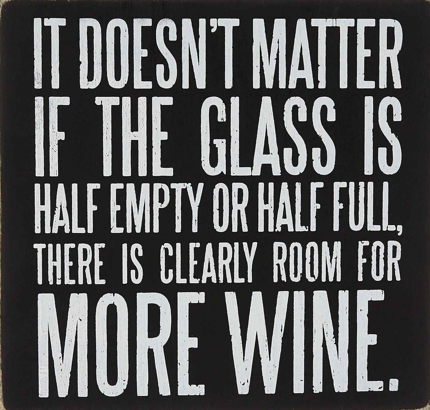 Primitives By Kathy Box Sign More Wine 6″ x 6.25″ x 1.75″ NEW