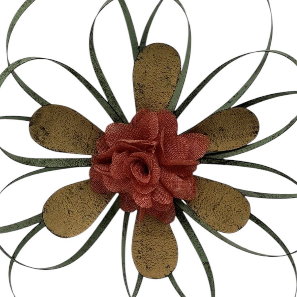 Multi Colored Metal Flower Wall Art Decor Hanging Indoor Home 16” x 16” x 3”