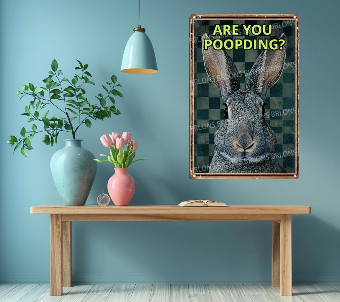 Tin Metal Signs Are You Poopding Rabbit Metal Sign Alumium Sign Vintage Sign Ret