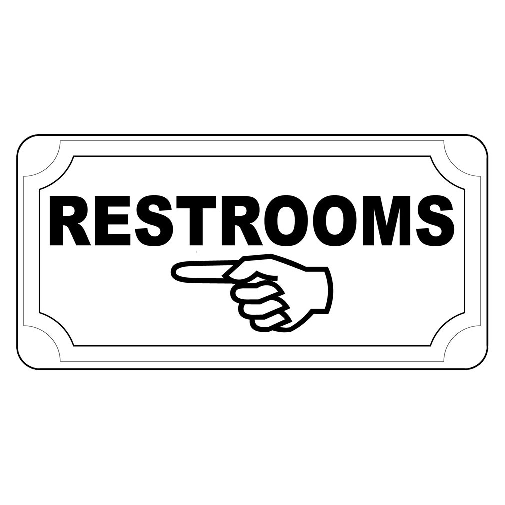 Restroom Retro Vintage Style Metal Sign – 8 In X 12 In With Holes