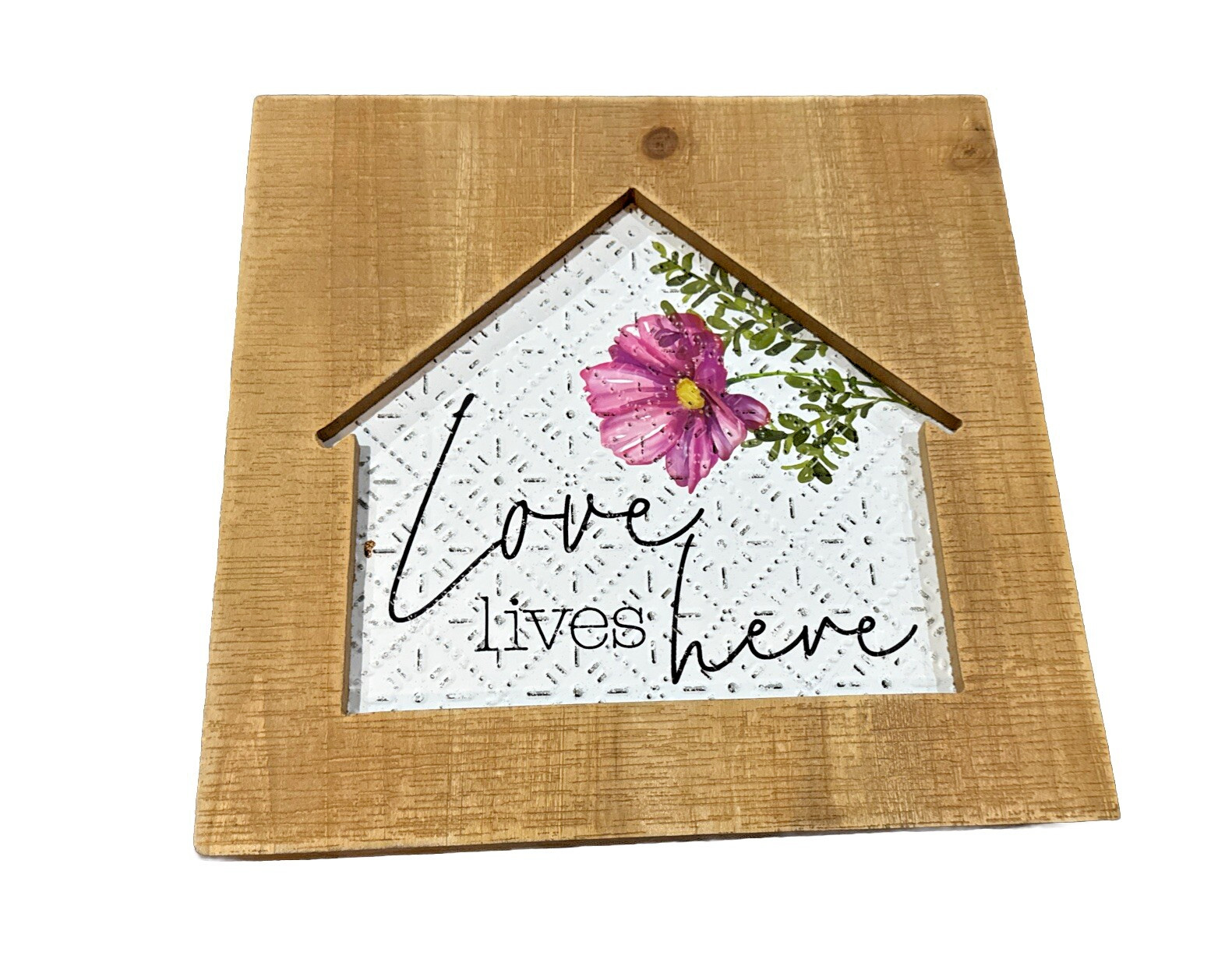 Wall Décor Wooden House Cut Out Farmhouse “Live Lives Here”