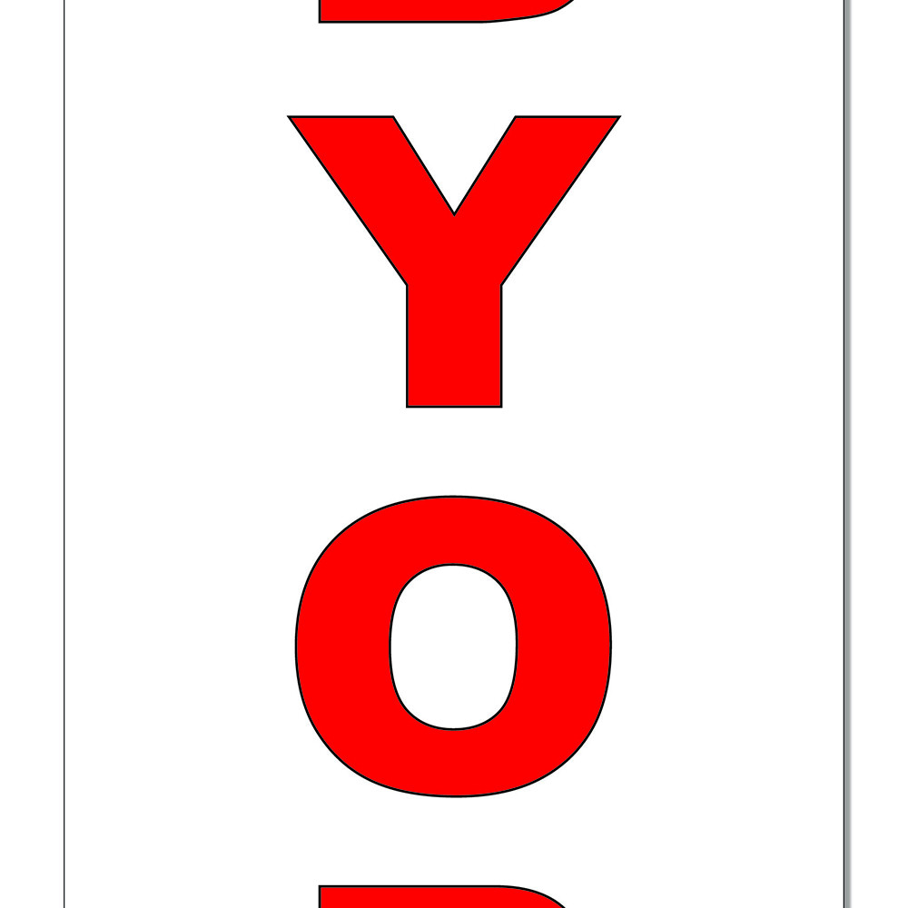 Byob Red DECAL STICKER Retail Store Sign