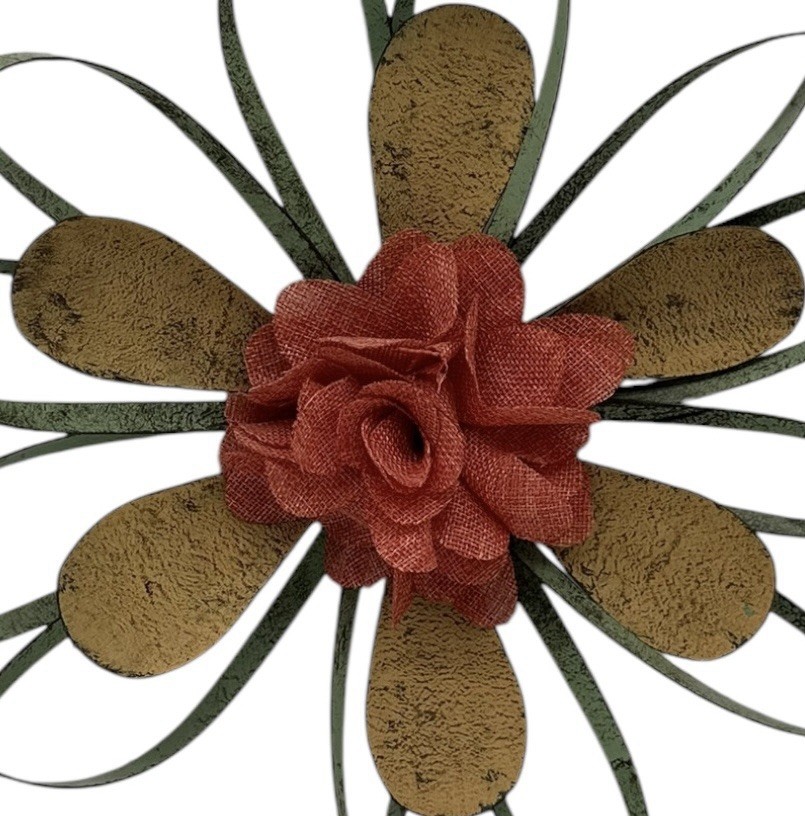 Multi Colored Metal Flower Wall Art Decor Hanging Indoor Home 16” x 16” x 3”