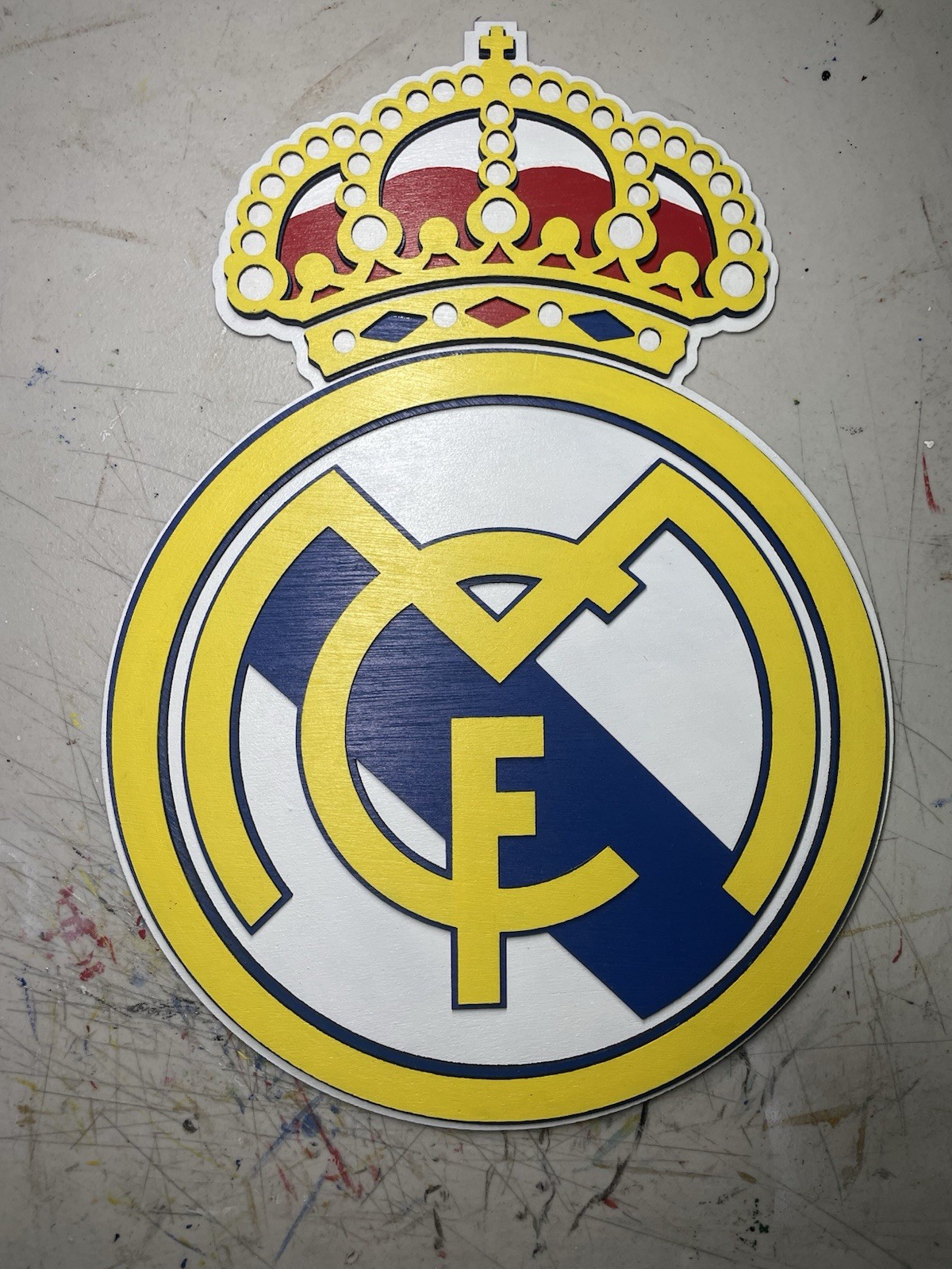 Handmade Wooden Wall Decor Inspired by Spanish Football Club