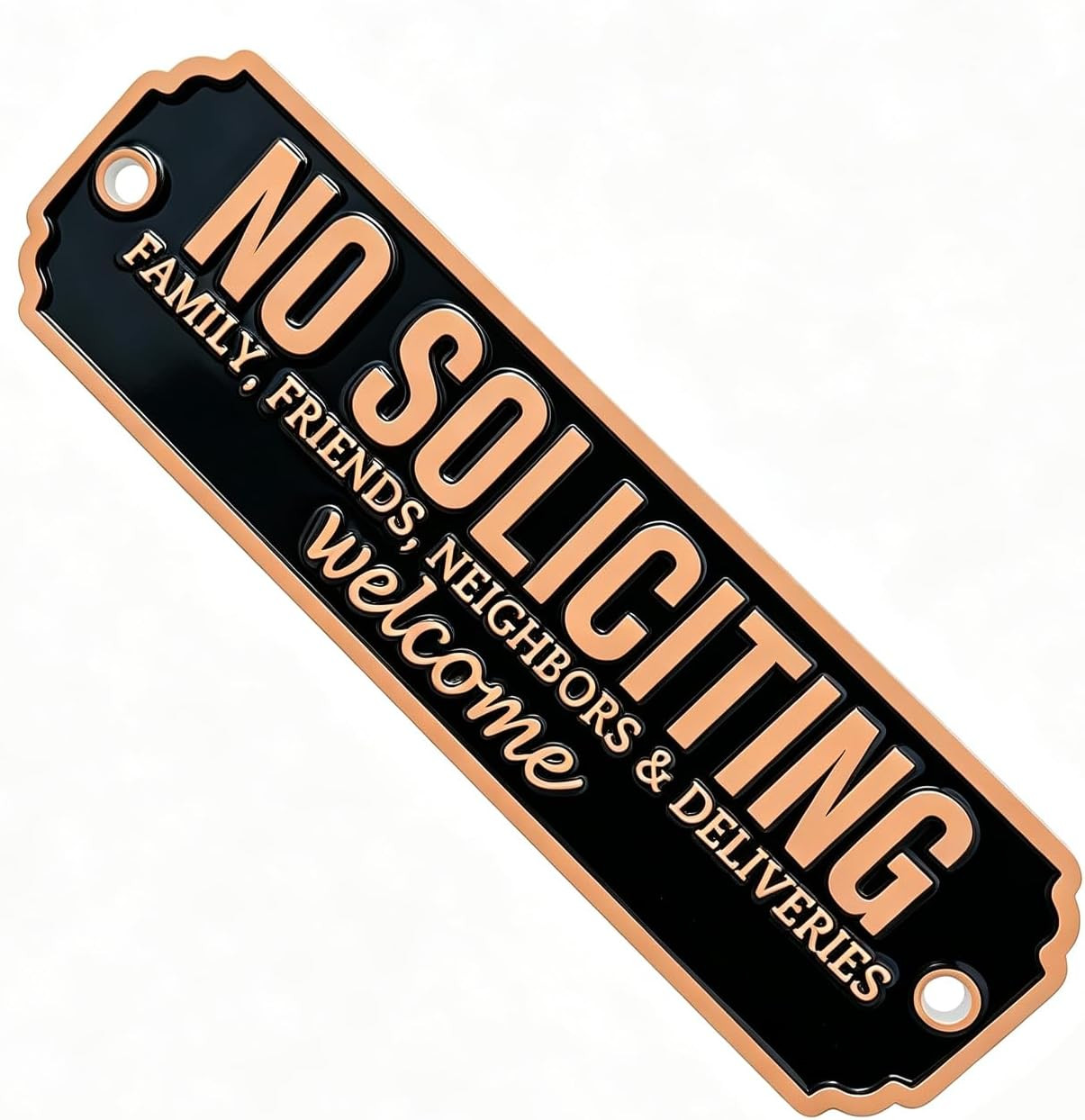 Brass No Soliciting Sign, No Soliciting Sign for House, Elegant Welcome Front