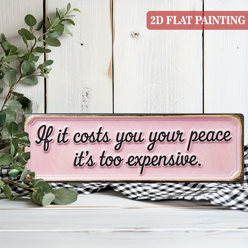 Peace Quote Pink Metal Sign Distressed Vintage Rustic Home Wall Decor Plaque