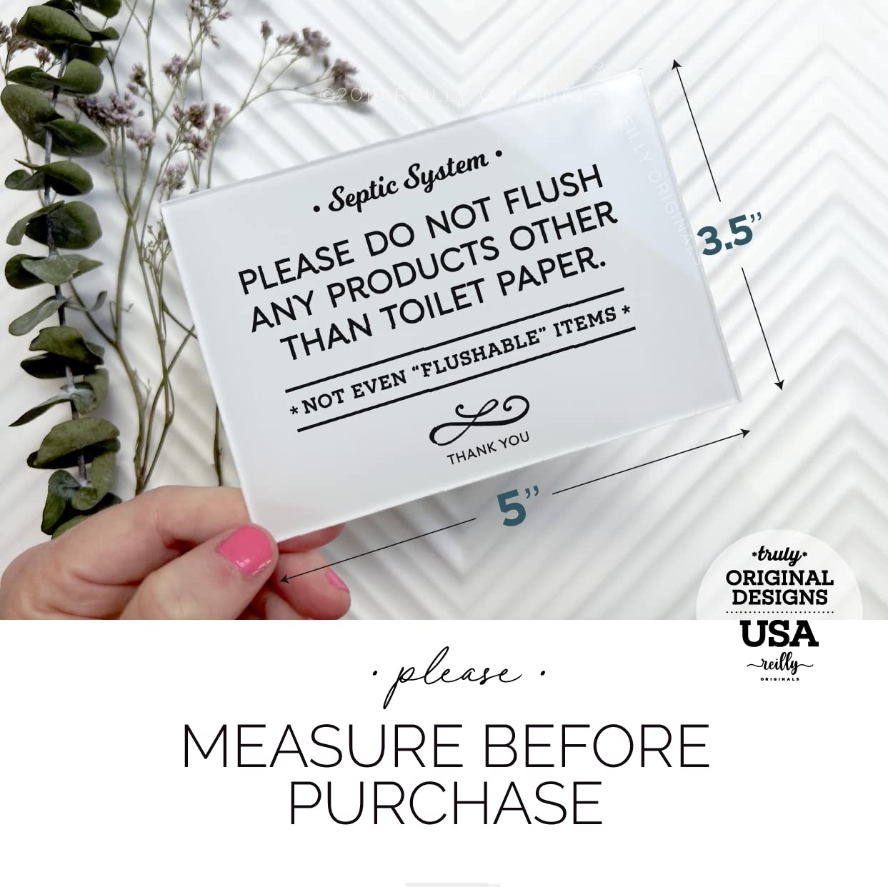 3.5×5 Inch Bathroom Sign – Do Not Flush Rules, Durable & Ready to Stick (5 Pack)
