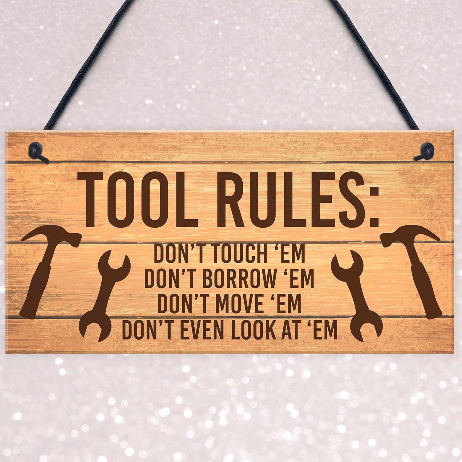 Funny Tools Sign for Man Cave Garage Shed Door Sign Gift for Men Dad Grandad