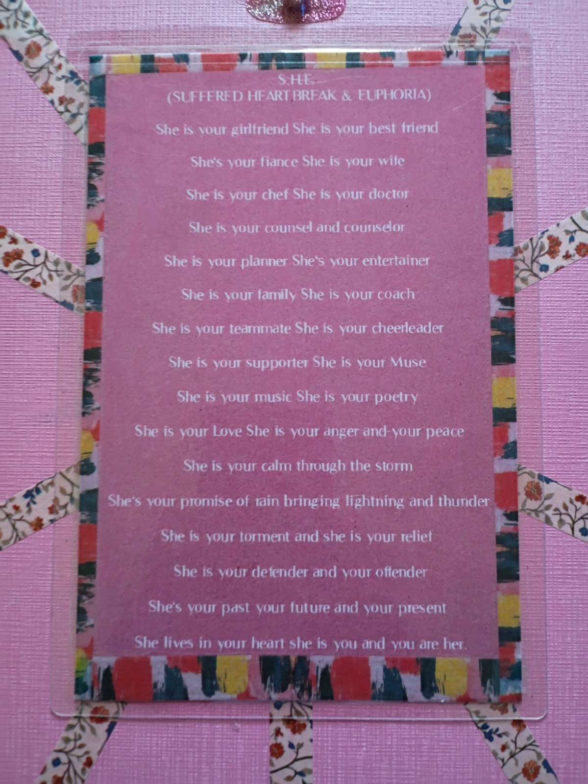 Big Heart Wall art Plaque/Sign Embellished Home Decor Poem two 3D Showbox