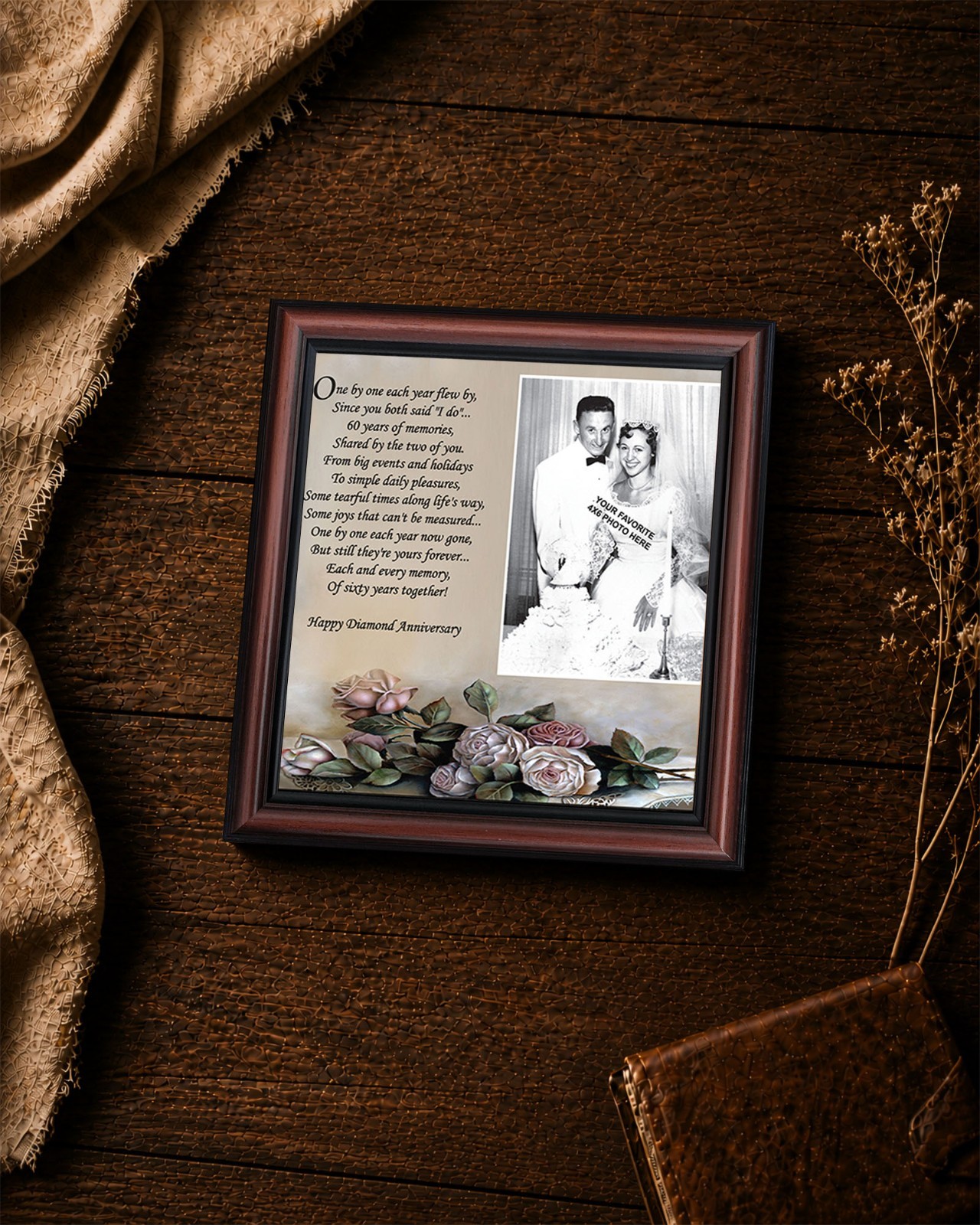 60th Anniversary Gifts, Diamond 60th Wedding Anniversary Grandparents Gifts
