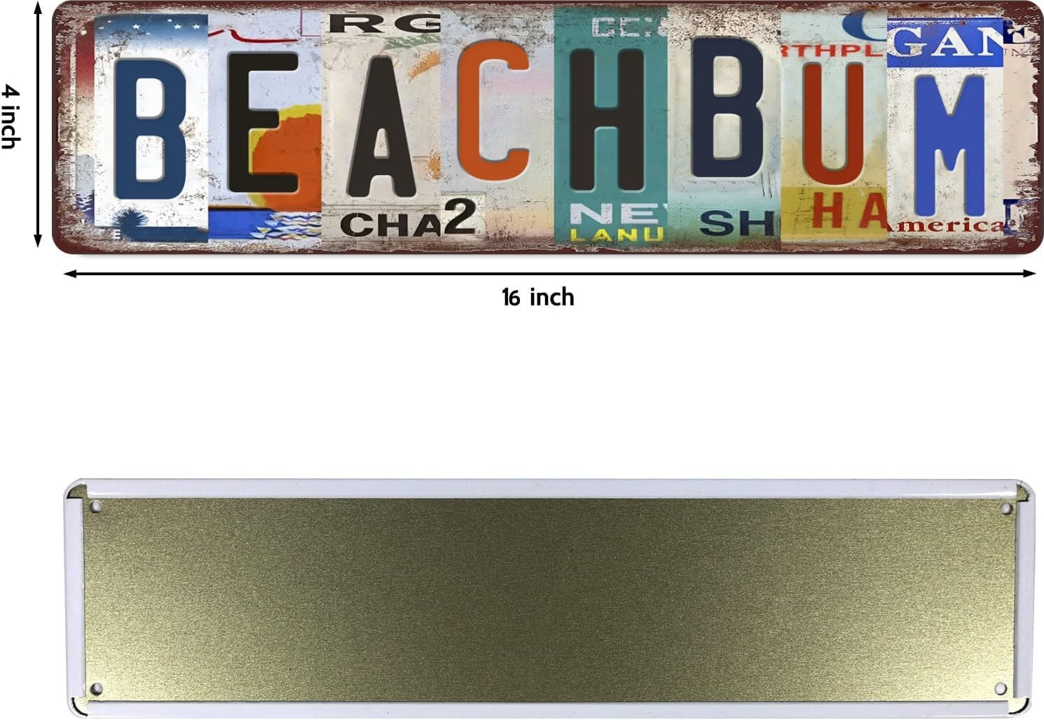 Vintage Beach Bum Metal Tin Signs Beach Room Decor Surfboard Wall Decor Surf