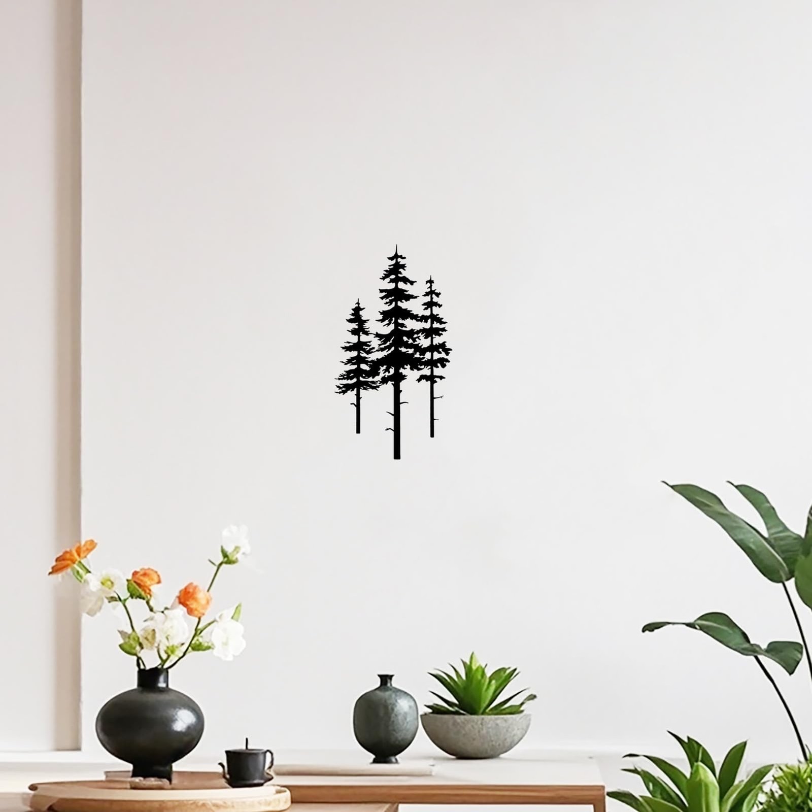 Metal Pine Tree Wall Art Decor, Nature Home Decor, Cedar Trees Metal Sign, Wa…