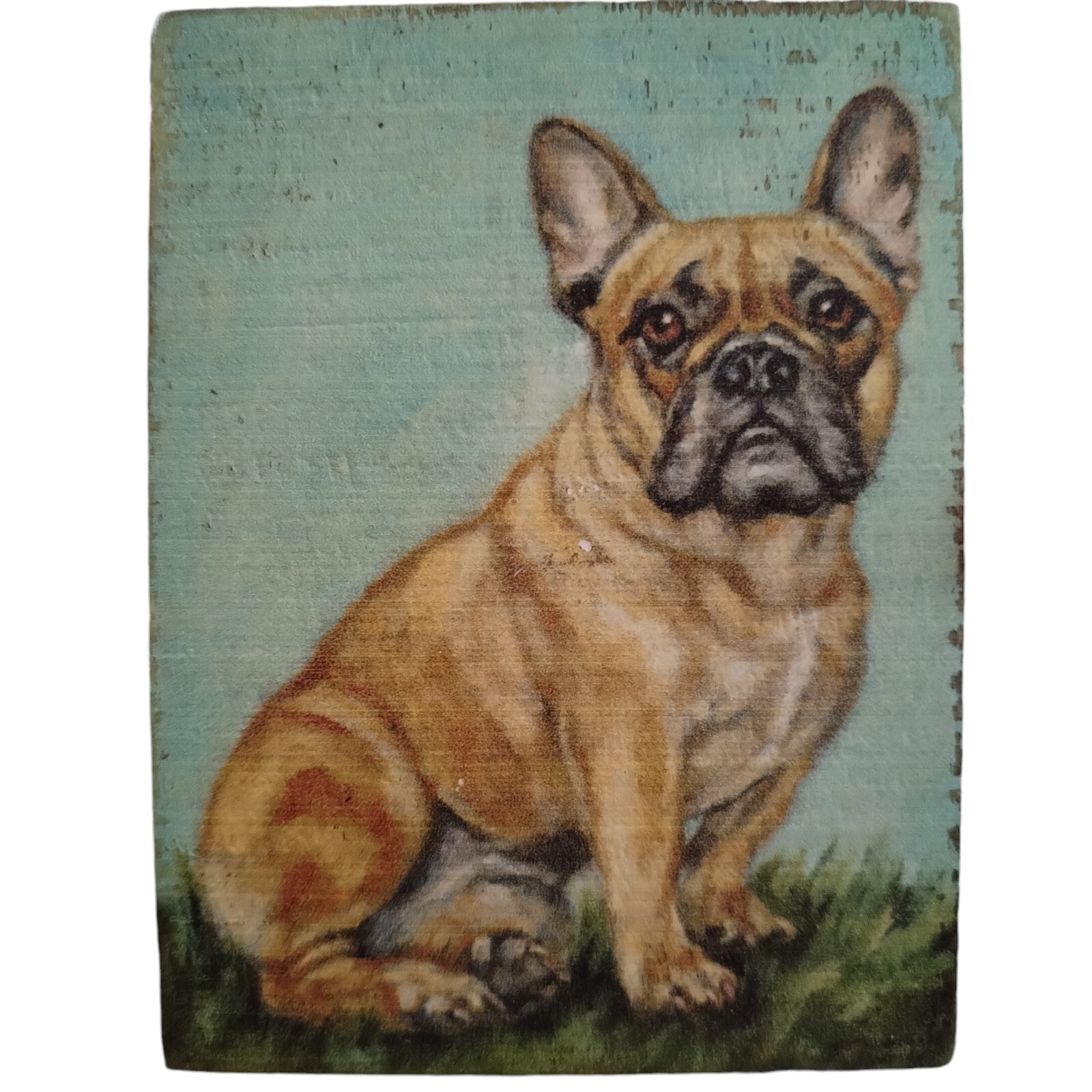 Primitives by Kathy French Bulldog Wood Sign Magnet Home Decor Gift 4.5″x3″