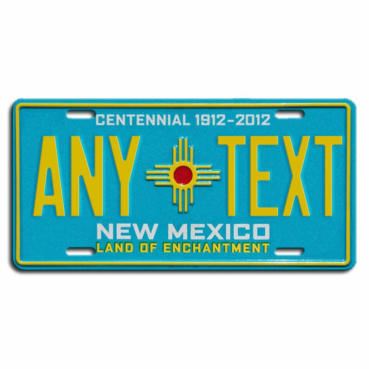 New Mexico Custom Blue Sun Centennial license plate 1912 – 2012 Personalized Tag