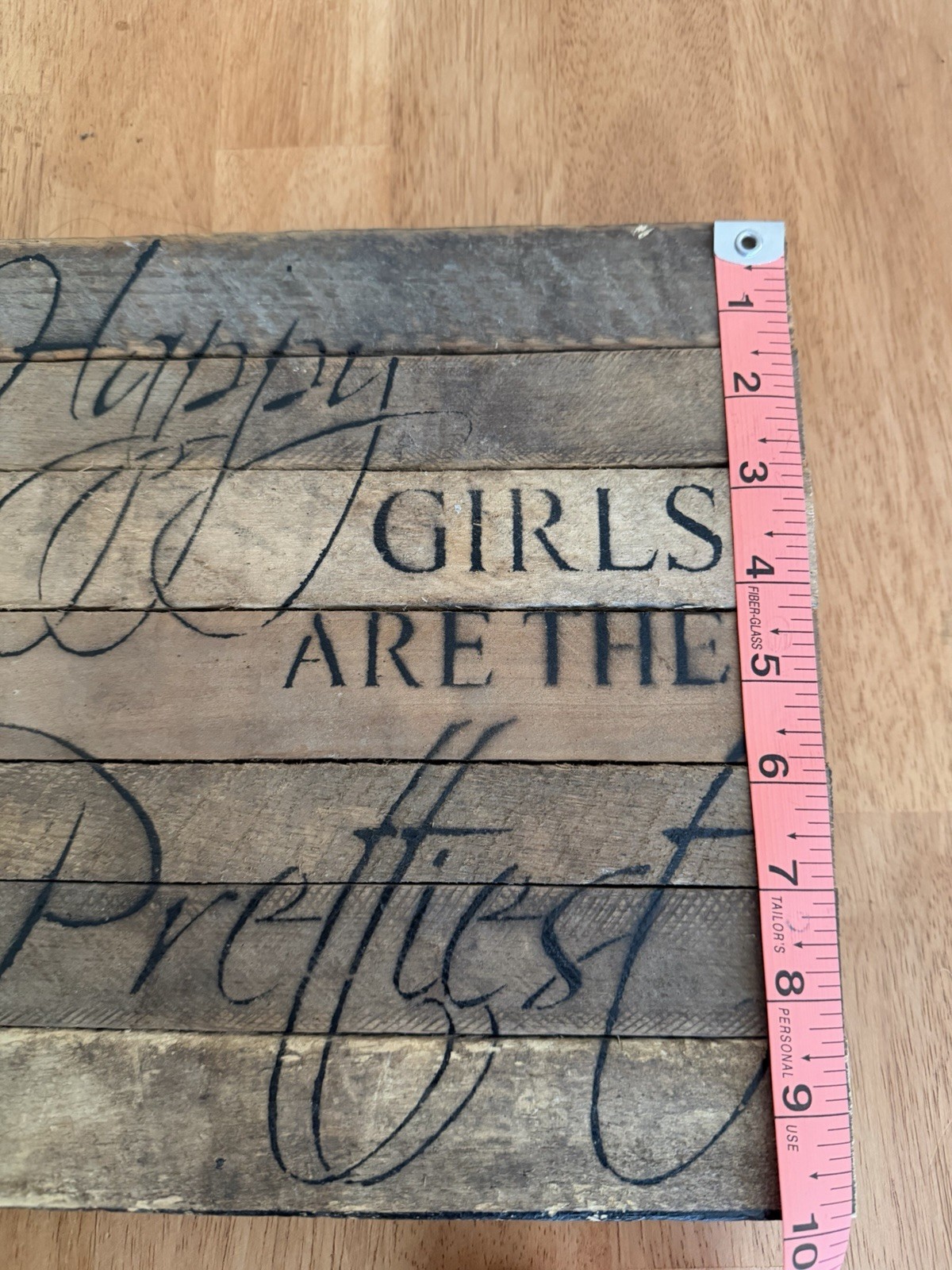 Happy Girls Are The Prettiest Wooden Box Sign 10″ x 10″ Rustic Home
