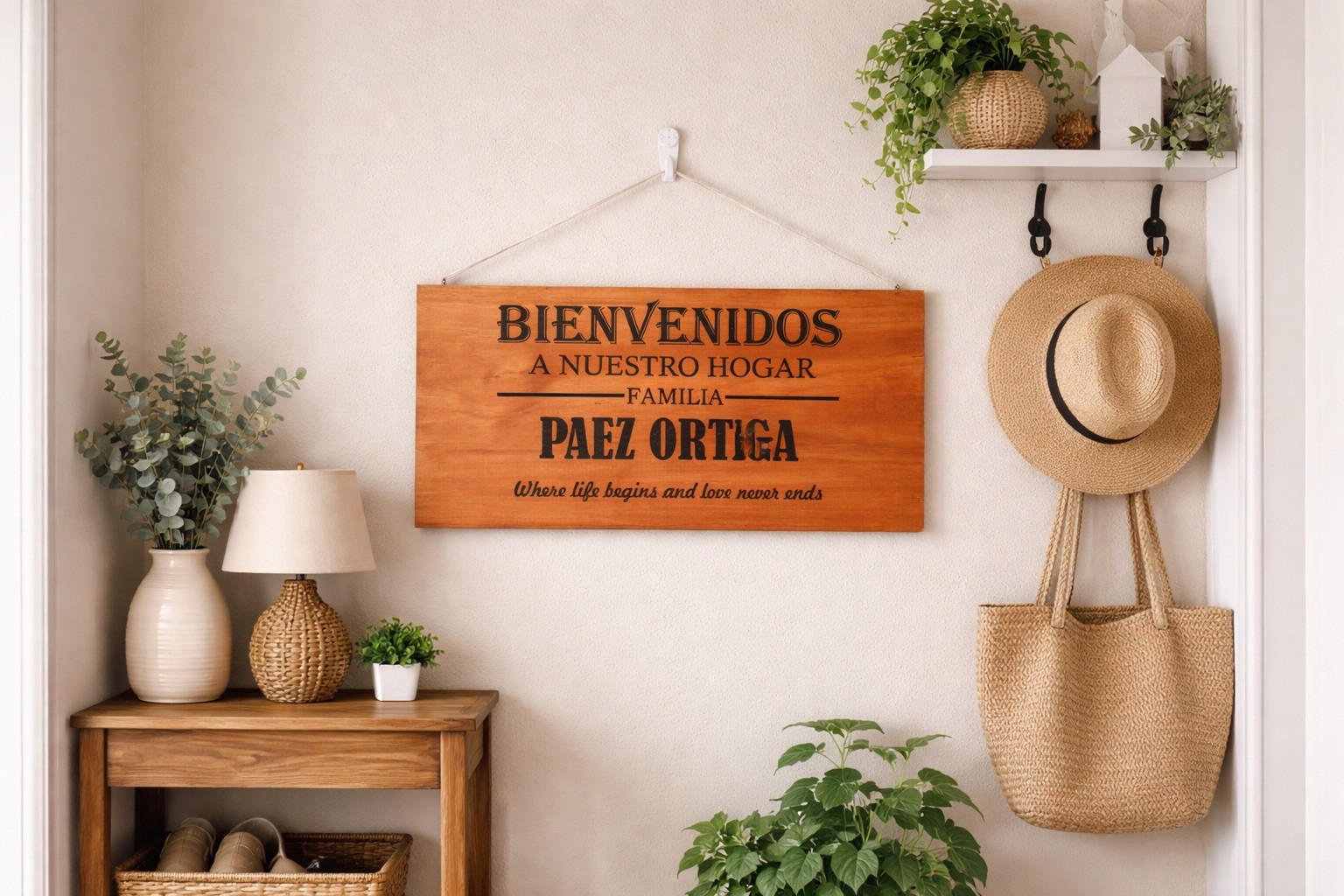 7 1/2x 16″ custom made Cedar wood sign using ” TEXT OF YOUR CHOICE” Great gift.