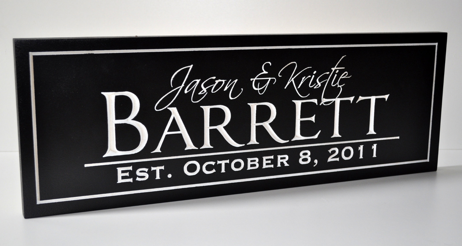 Personalized Family Name Sign Carved Engraved Custom Wood Sign Last Name Sign FN