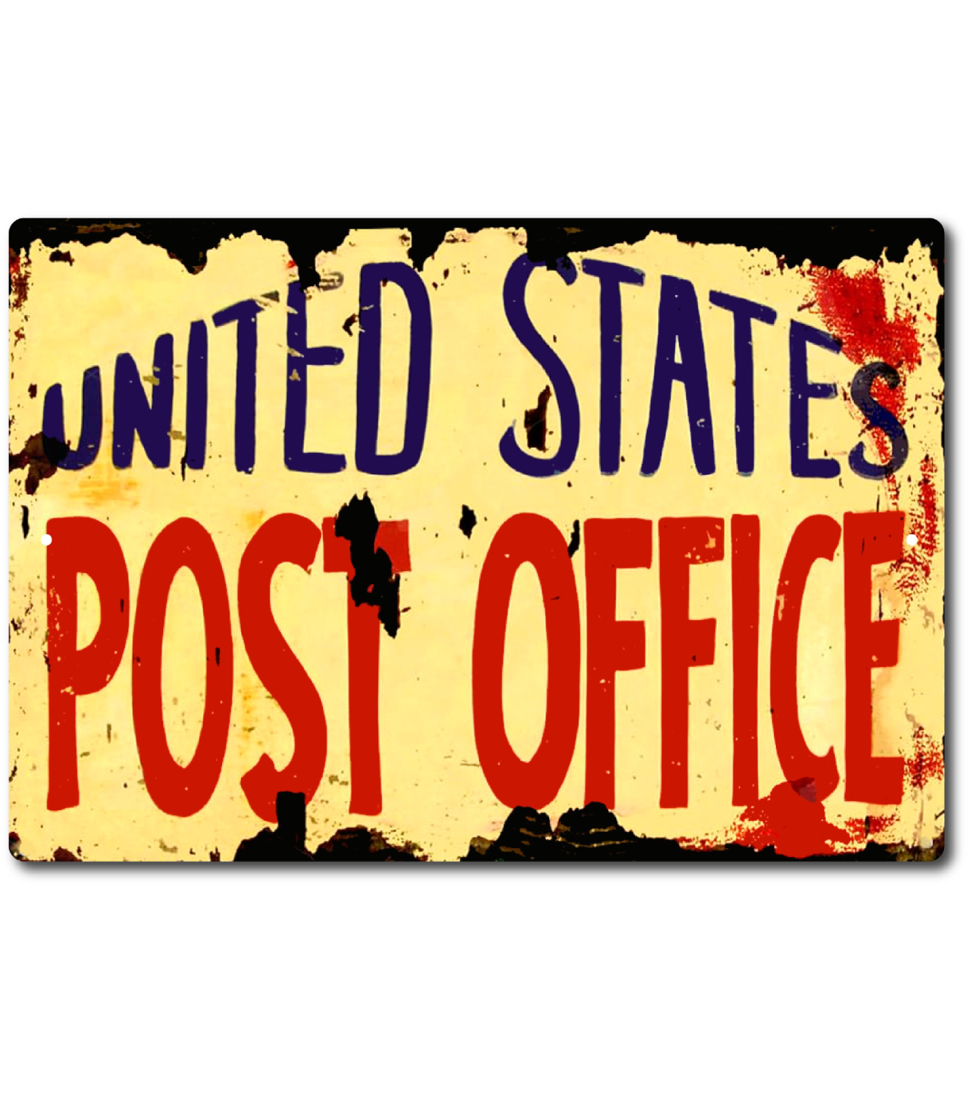 TIN SIGN United States Post Office Rustic Vintage Looking Retro Mail Sign