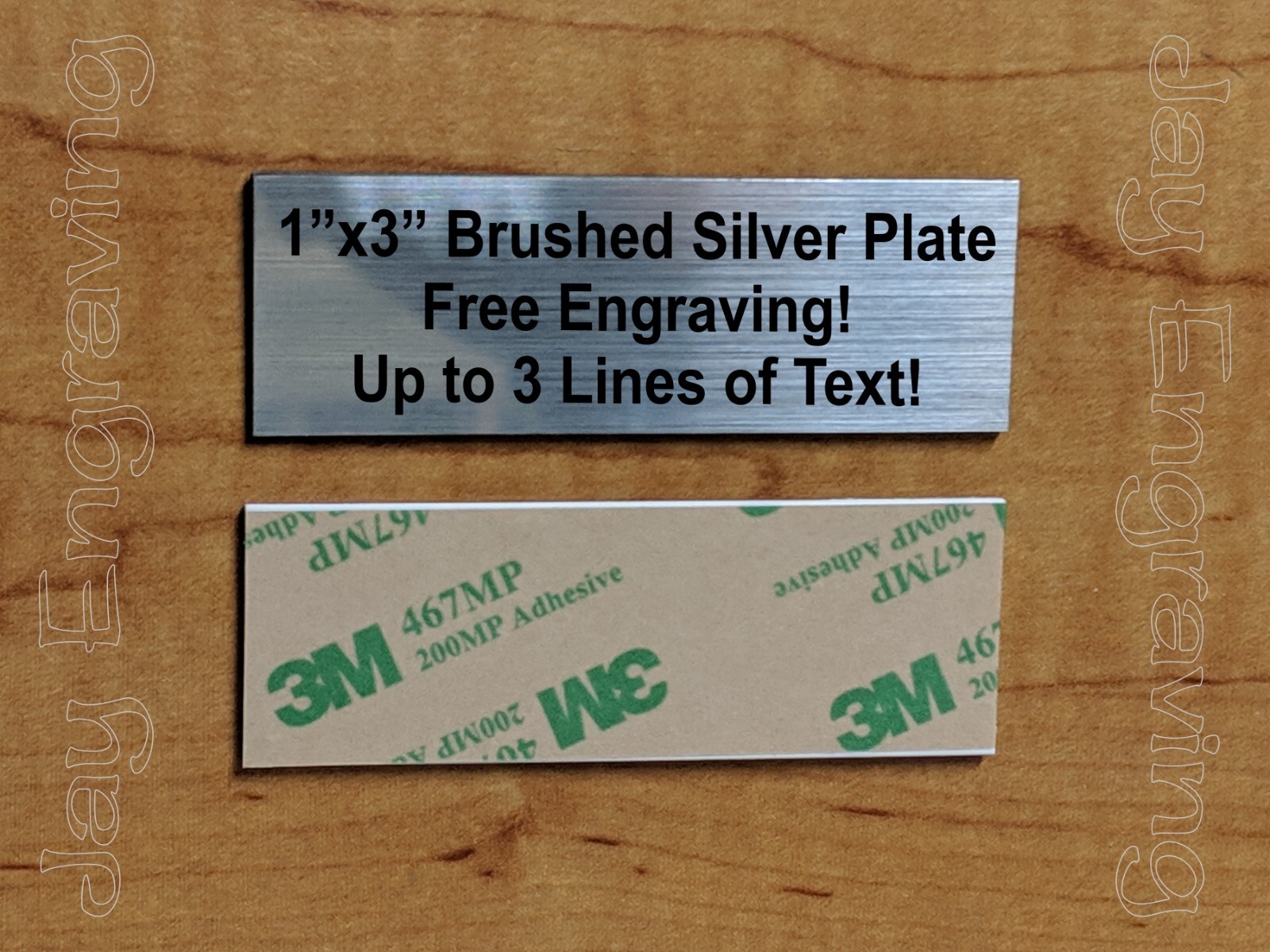 Custom Engraved 1×3 Gold Silver Copper or Bronze Plate Sign Tag Nameplate