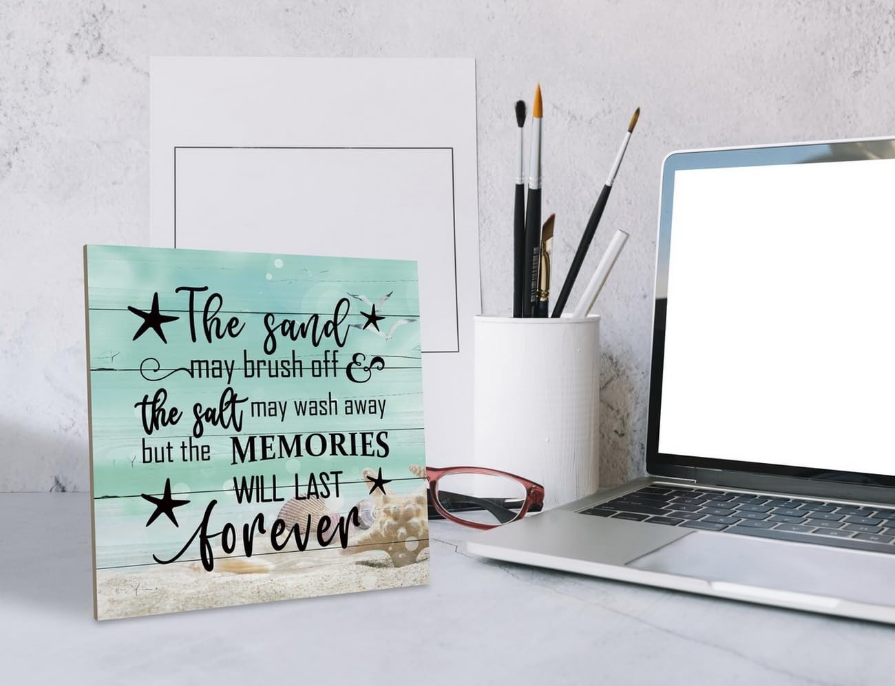 Wooden Beach Sign – Ocean Themed Decor for Home or Beach House