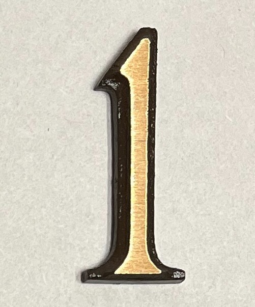Numbers, Solid Cast Bronze, Shiny Burnished Brushed Fronts 1-5/8″ H, Address
