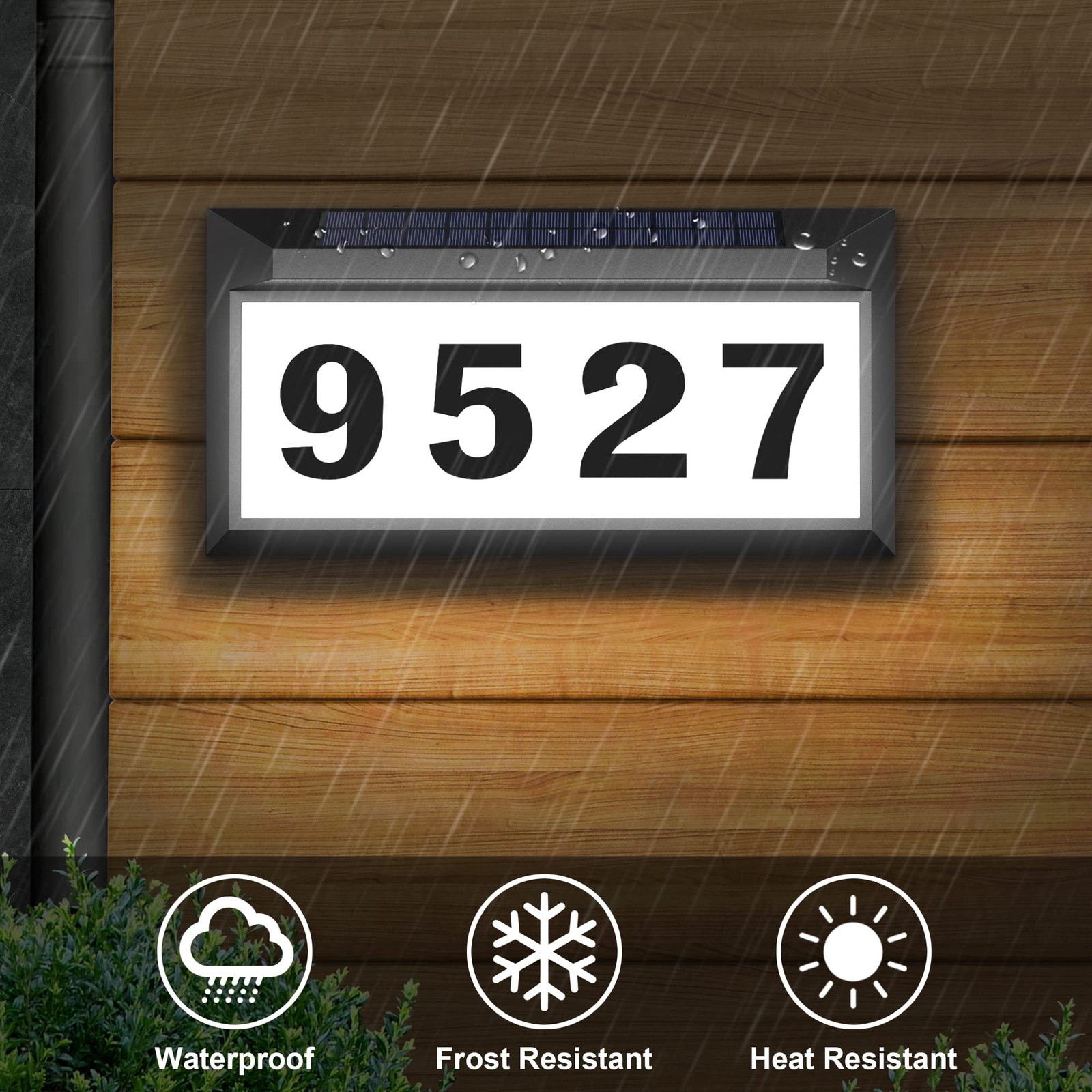 Solar Address Sign, Lighted Address Plaque Outdoor Waterproof, Illuminated Ad…
