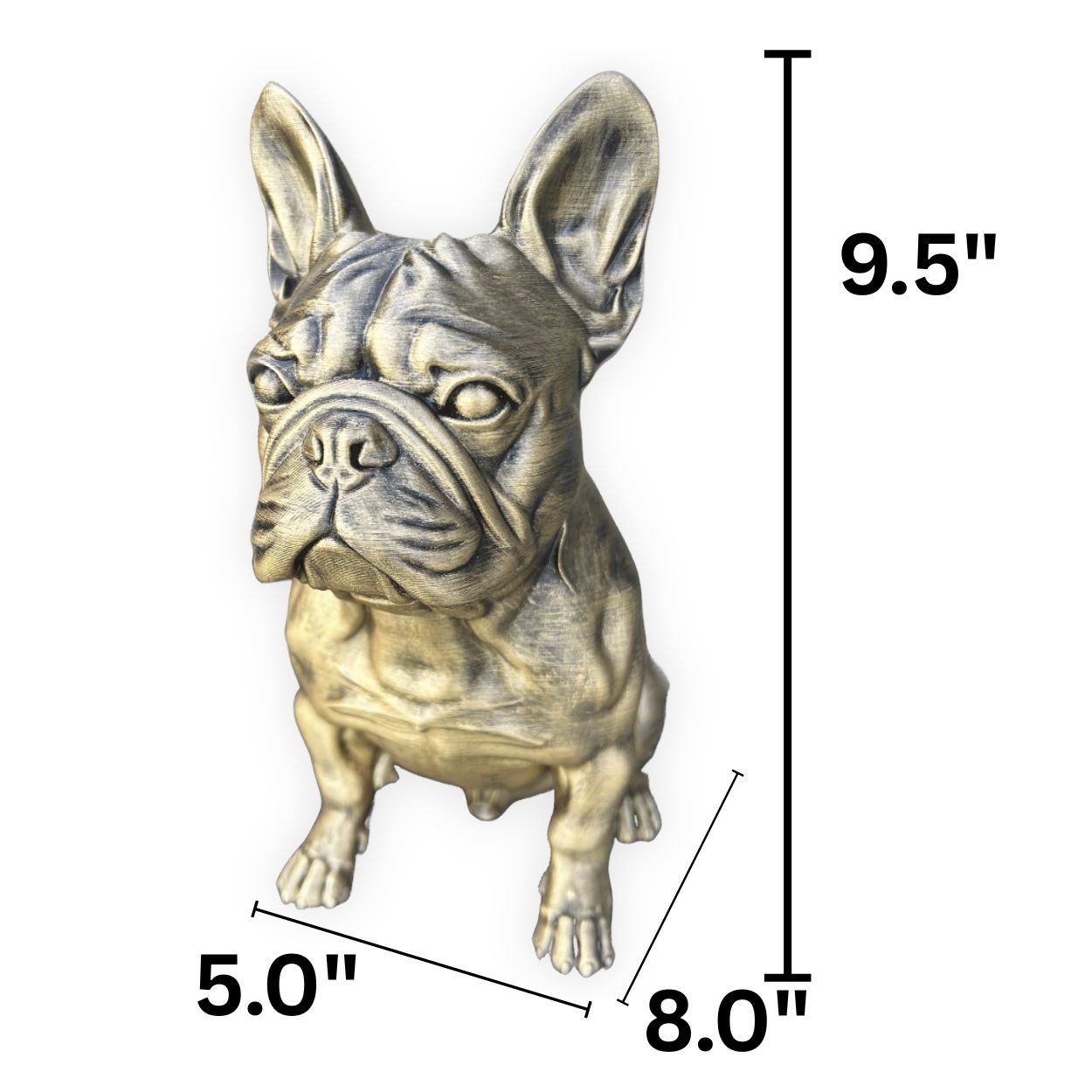 French Bulldog Statue 3d Printed Hand Painted Weighted Personalized Decor
