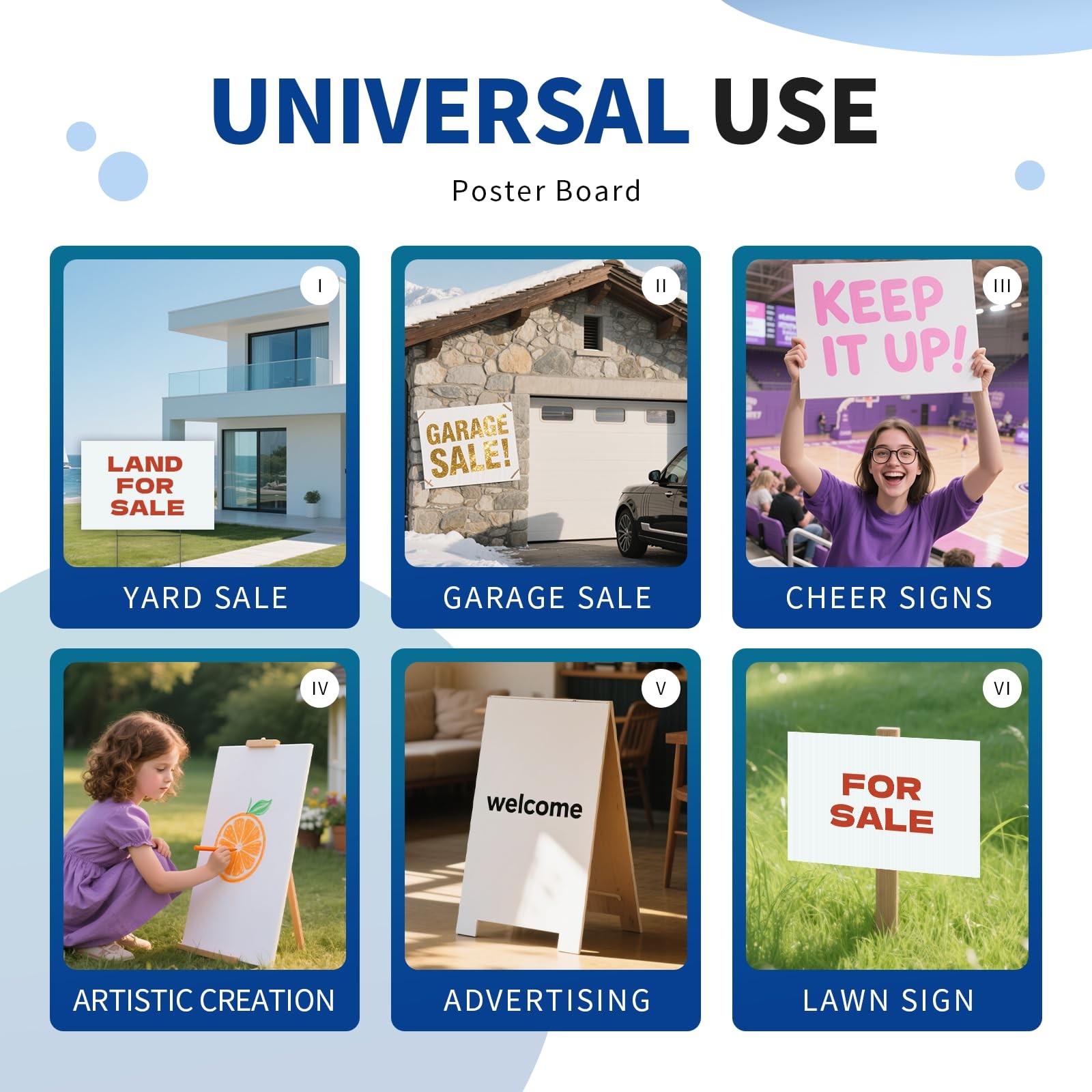 20 Pack Large Blank Yard Signs with 18 x 24″, Corrugated Plastic Board for Es…