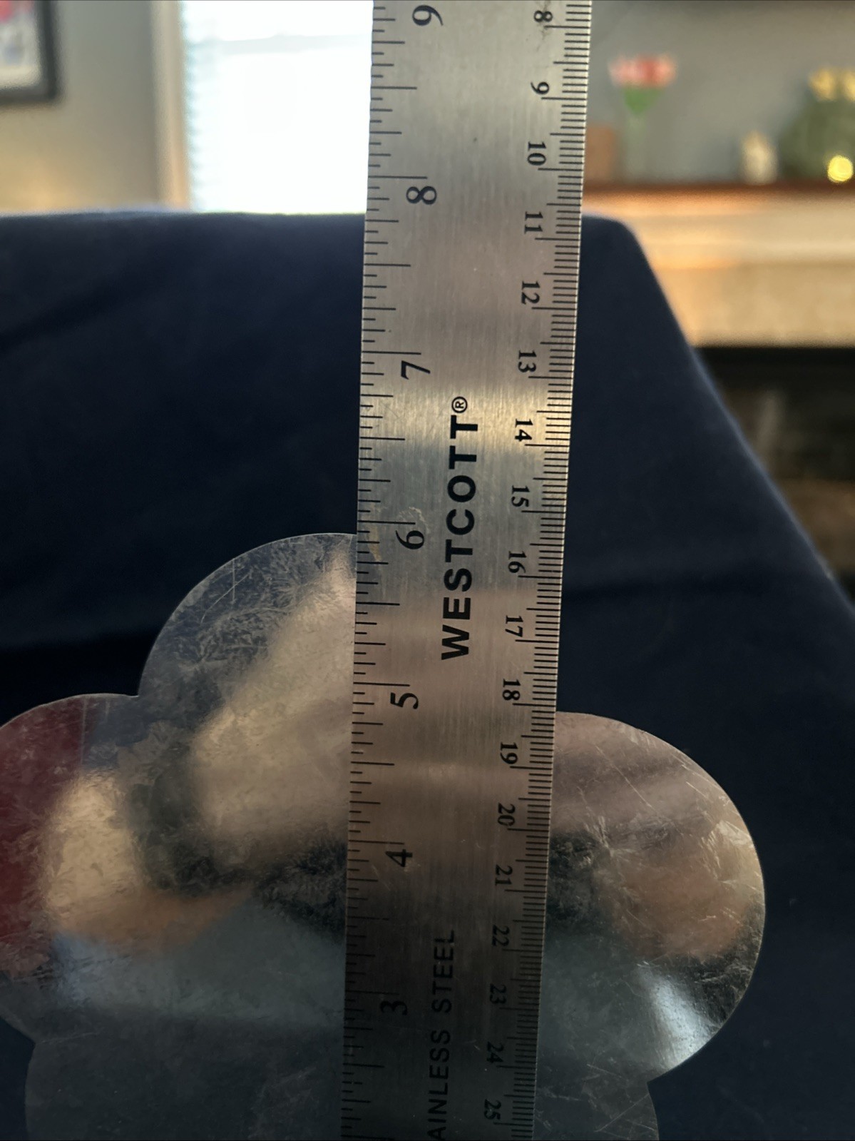 Galvanized Tin 6 Inch Flower On Wood Stand